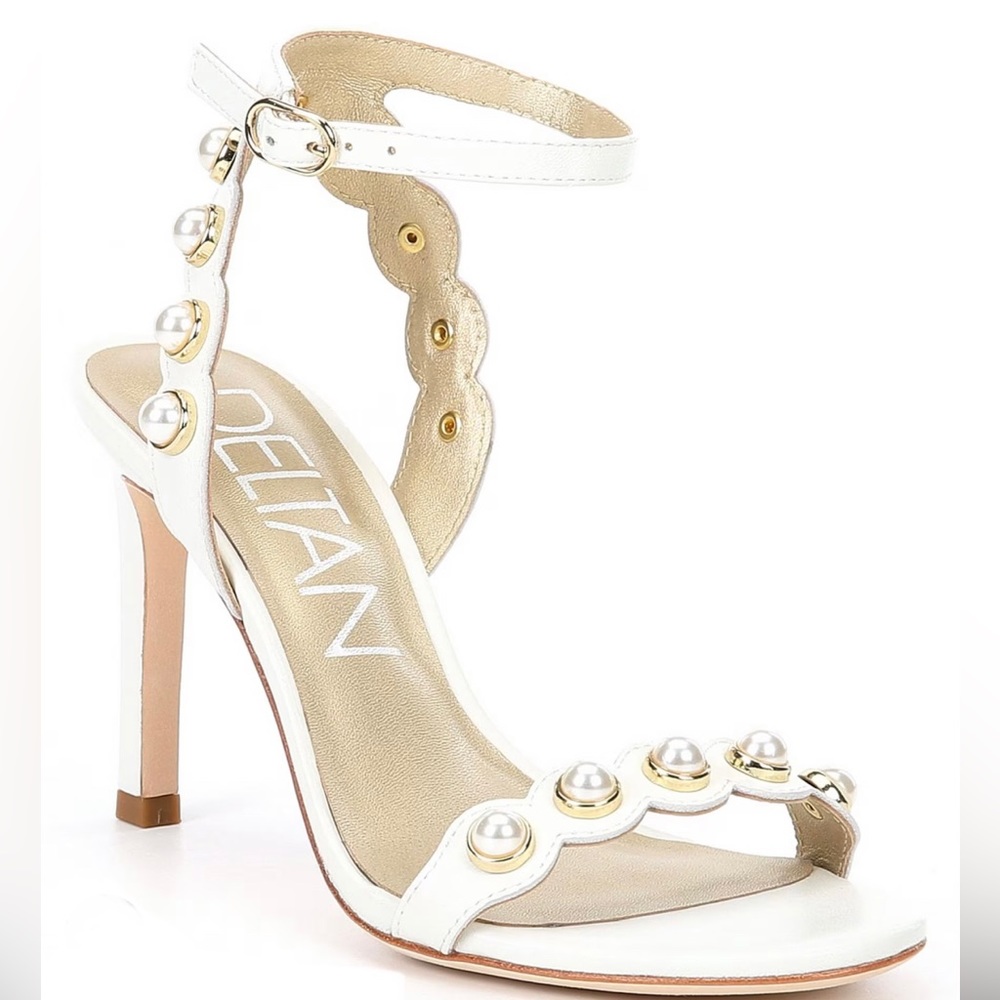 Deltan Maryam Pearl Embellished Dress Sandals